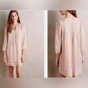 GUC One September Blush V-Neck Long Sleeve Sequined Embroidered Dress Sz XL